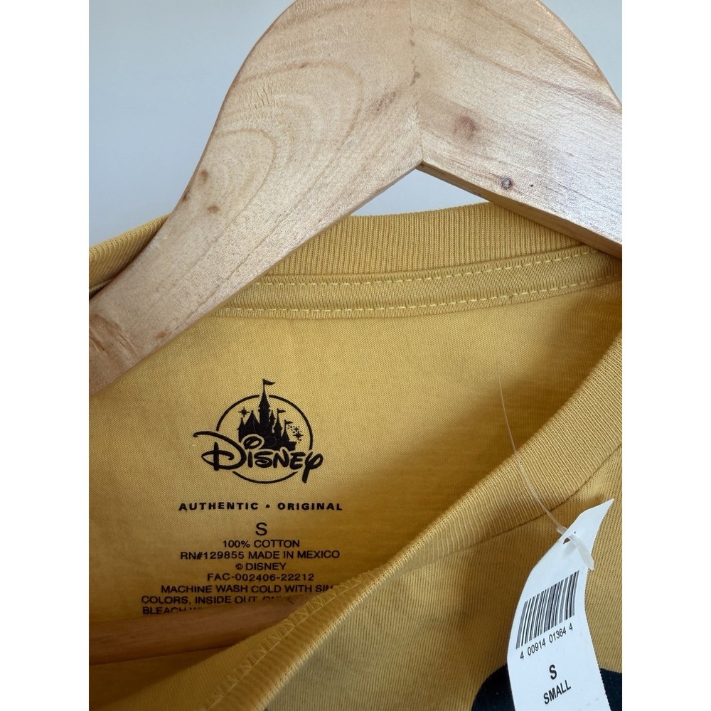 Disney Parks Pluto What Up Dog T Shirt Unisex Yellow Gold New Size Small NWT - Picture 3 of 4